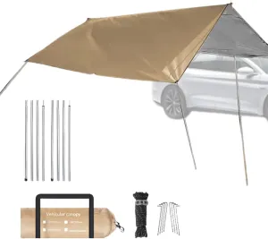 Camping Sun Shelters Car | Portable Awning Canopy - Anti-UV, Extra Large, Rain Fly Camping Sun Shelters Car for Outdoor Travel, Car Camping Gear