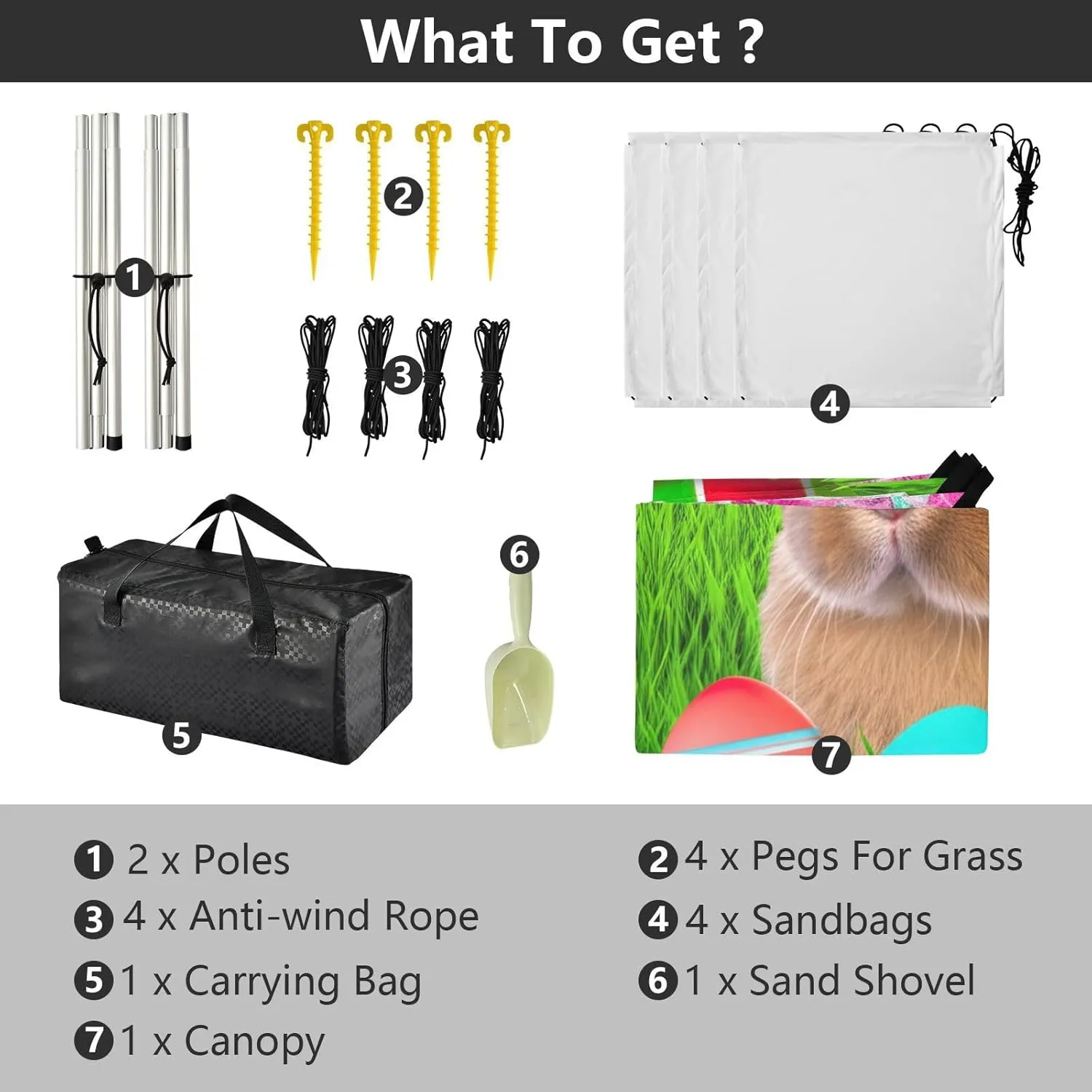 Canopy Beach Tent Outdoor Patio Shade Cute 9.2 × 10.5 FT Cute Bunny Easter Eggs Grass Portable Camping Shelter Family Waterproof with Poles Sand Anchor