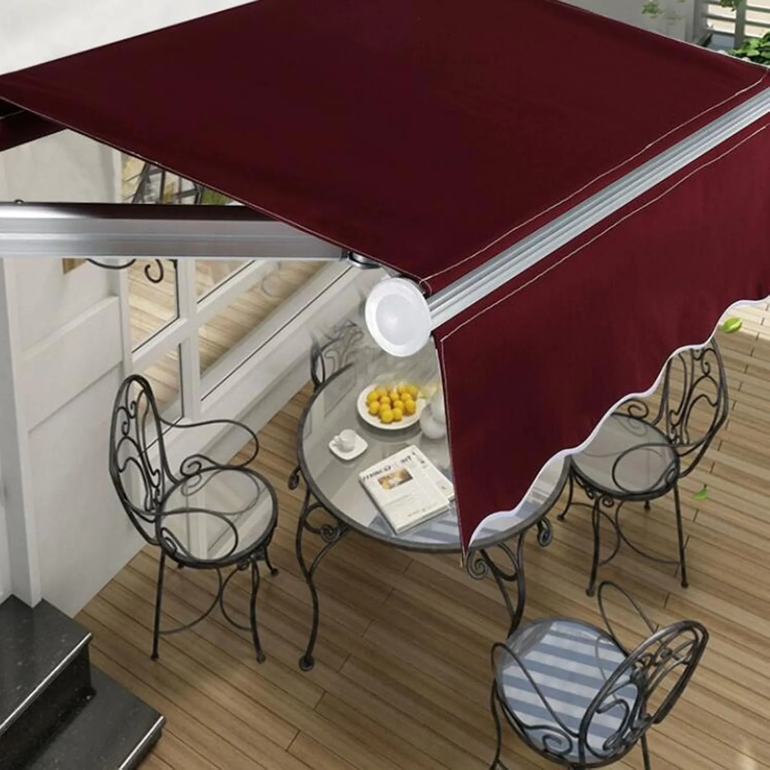 Canopy Replacement Fabric - Tear-Resistant, Waterproof & UV Resistant - Quick-Dry for Outdoor Awnings - Red(12x8ft)