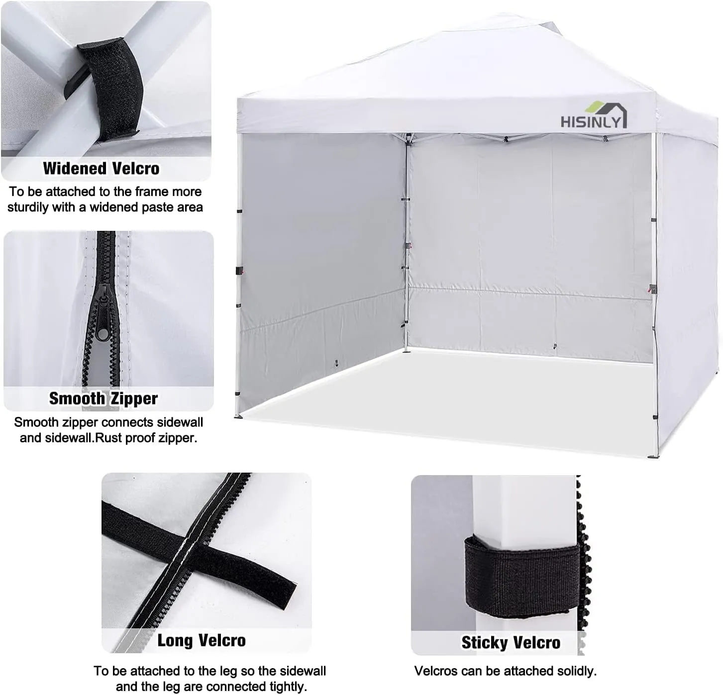 Canopy Sidewalls 10 * 10 ft 300D Sunwalls with Silver Coating UV Protection and Waterproof Oxford Cloth Suits Pop-up Tent/Instant Canopy/Commercial Canopy (Sidewall Only)
