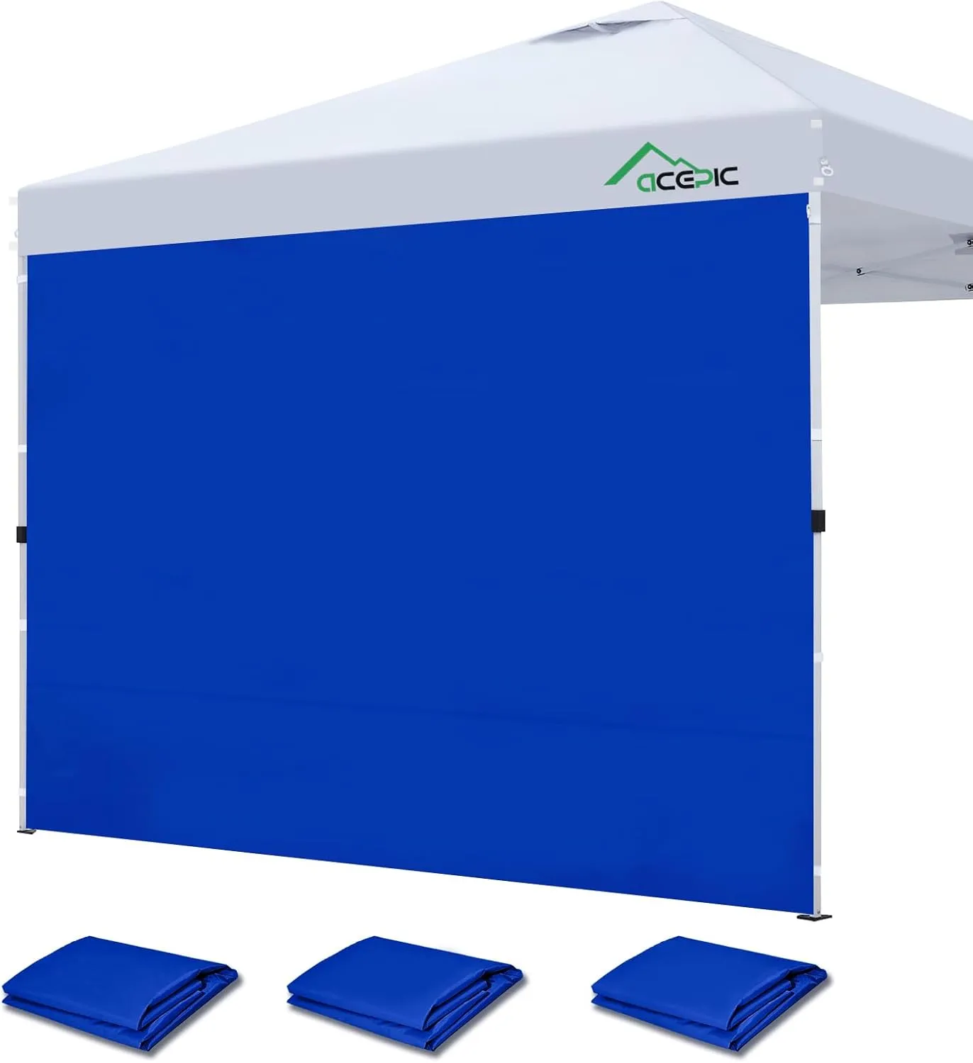 Canopy Sidewalls for 10x10 Pop Up Canopy, 99% UV Protection Waterproof, 3 Piece, Blue