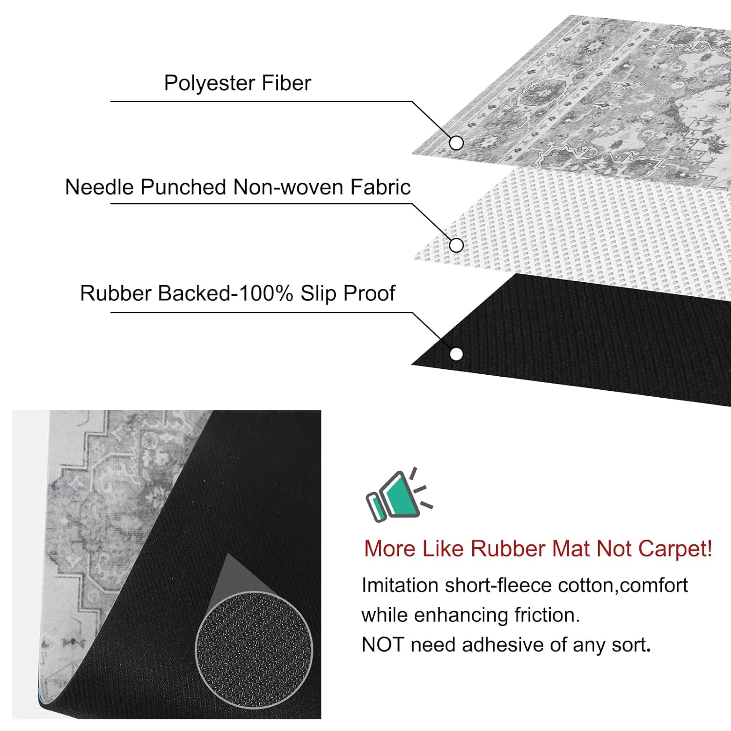 Capslpad Stair Treads Non Slip, 15 Pack 30"X8" Super Non Slip Reusable Staircase Step Treads, Soft Rubber Stair Treads for Wooden Steps, Pets, Elders (Grey)