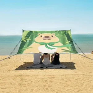 Capybara in The Bamboo Forest Beach Camping Tent Sun Shelter for Whole Family, Beach Shade Canopy with UPF50  UV Protection,Easy Set Up and Carry,Outdoor Shade for Trips, Fishing, Backyard Fun