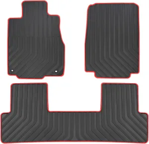 Car Floor Mat for Honda CR-V CRV 4th Generation 2012 2013 2014 2015 2016 Custom Fit Black and Red Rubber Auto Floor Liners Mat All Weather Protection Heavy Duty Odorless