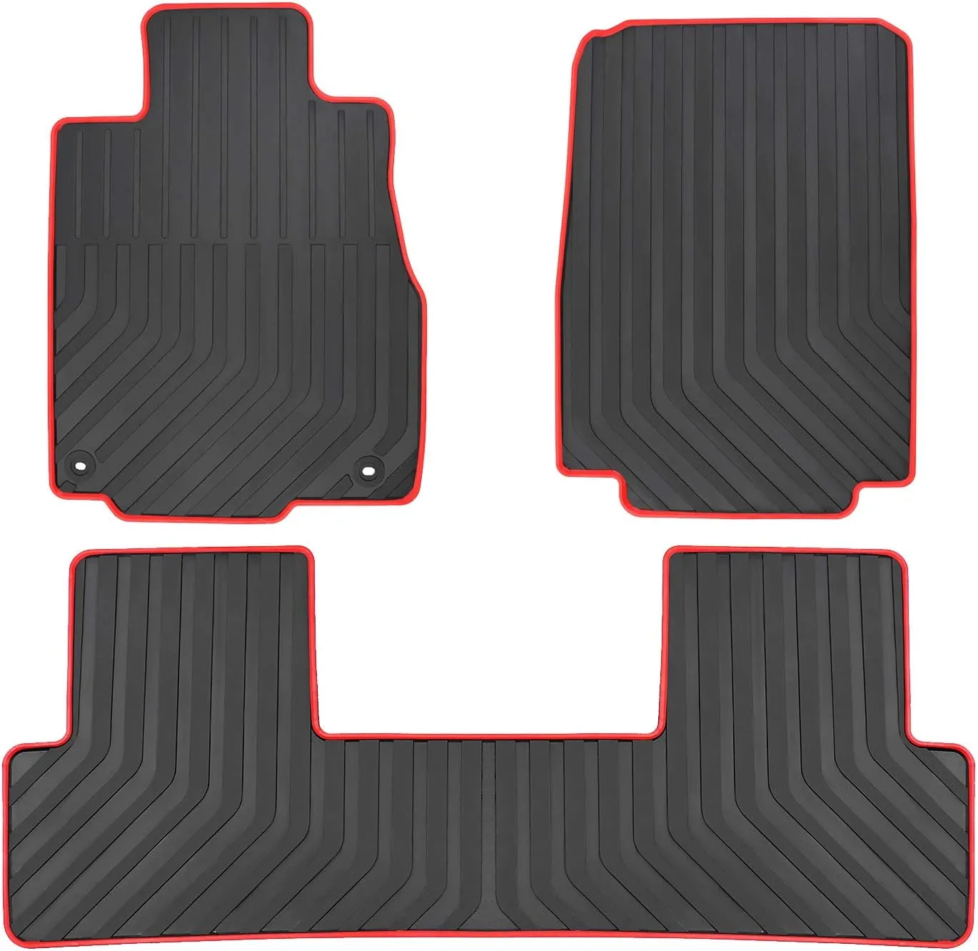 Car Floor Mat for Honda CR-V CRV 4th Generation 2012 2013 2014 2015 2016 Custom Fit Black and Red Rubber Auto Floor Liners Mat All Weather Protection Heavy Duty Odorless