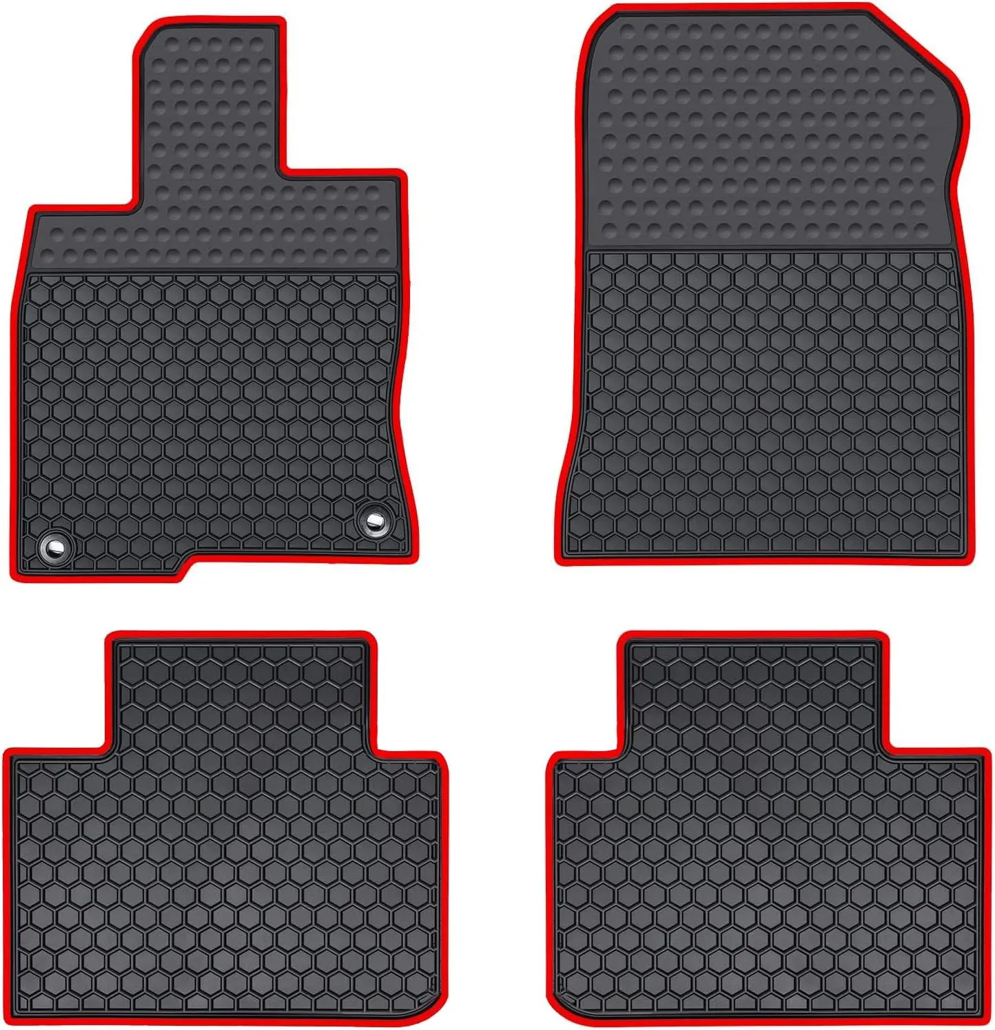 Car Rubber Floor Mat for Honda Civic 11th 2022-2025(Not for Hybrid), Acura Integra 2023-2024 Custom Fit Civic Sedan Hatchback Si Auto Floor Liners Mat Black Red All Weather Protection