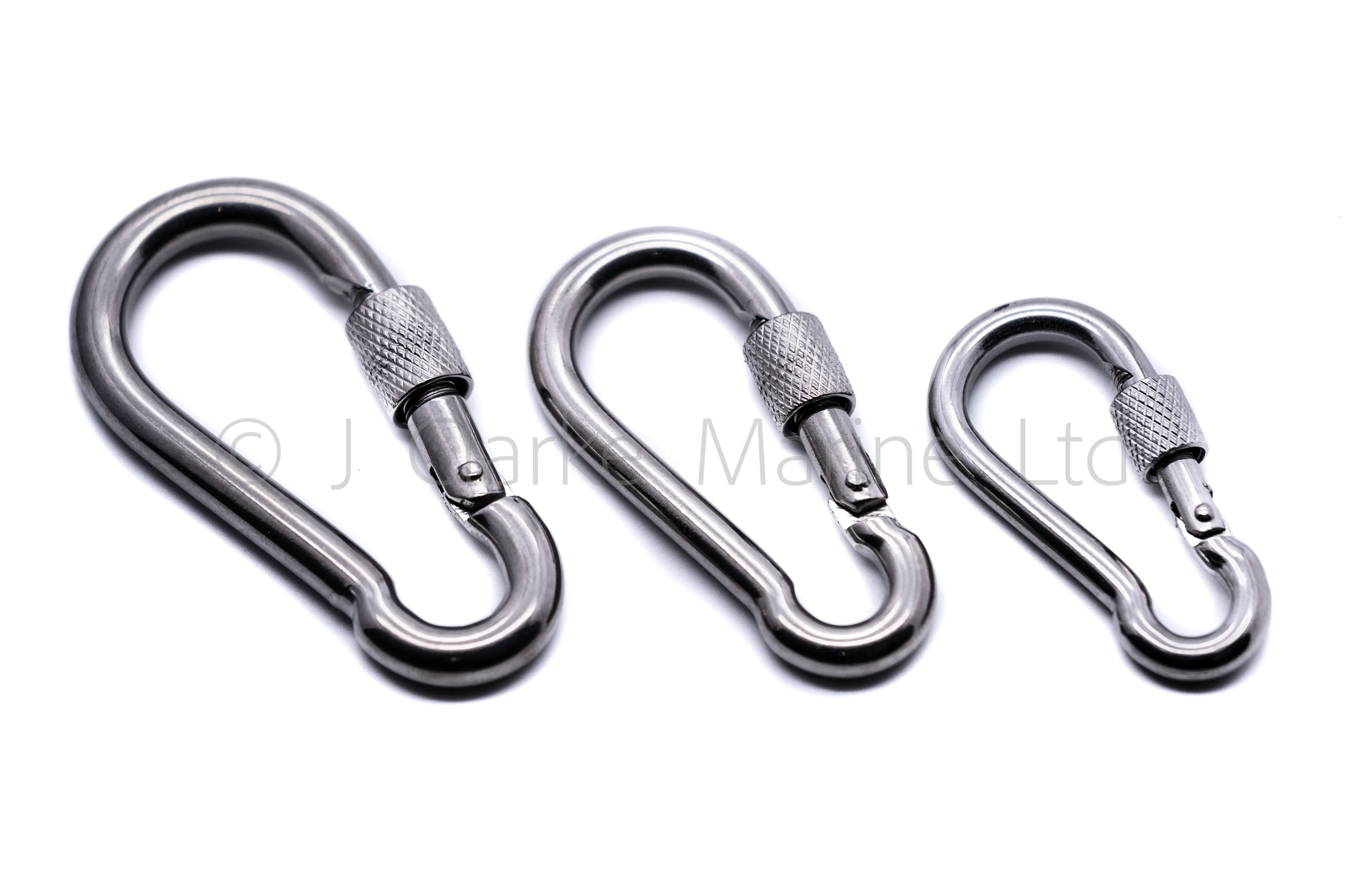 Carbine carabiner snap hook with lock nut A4 316 stainless steel
