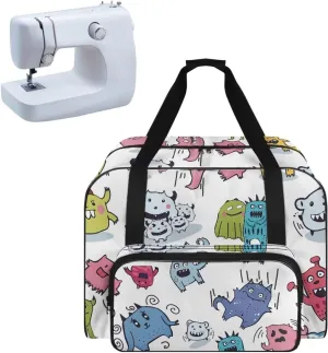 Cartoon Sewing Machine Case Cute Sewing Machine Sorting Bag Portable Padded Storage Cover Carrying Case with Pockets and Handles for All Machine Sweing Machine Case