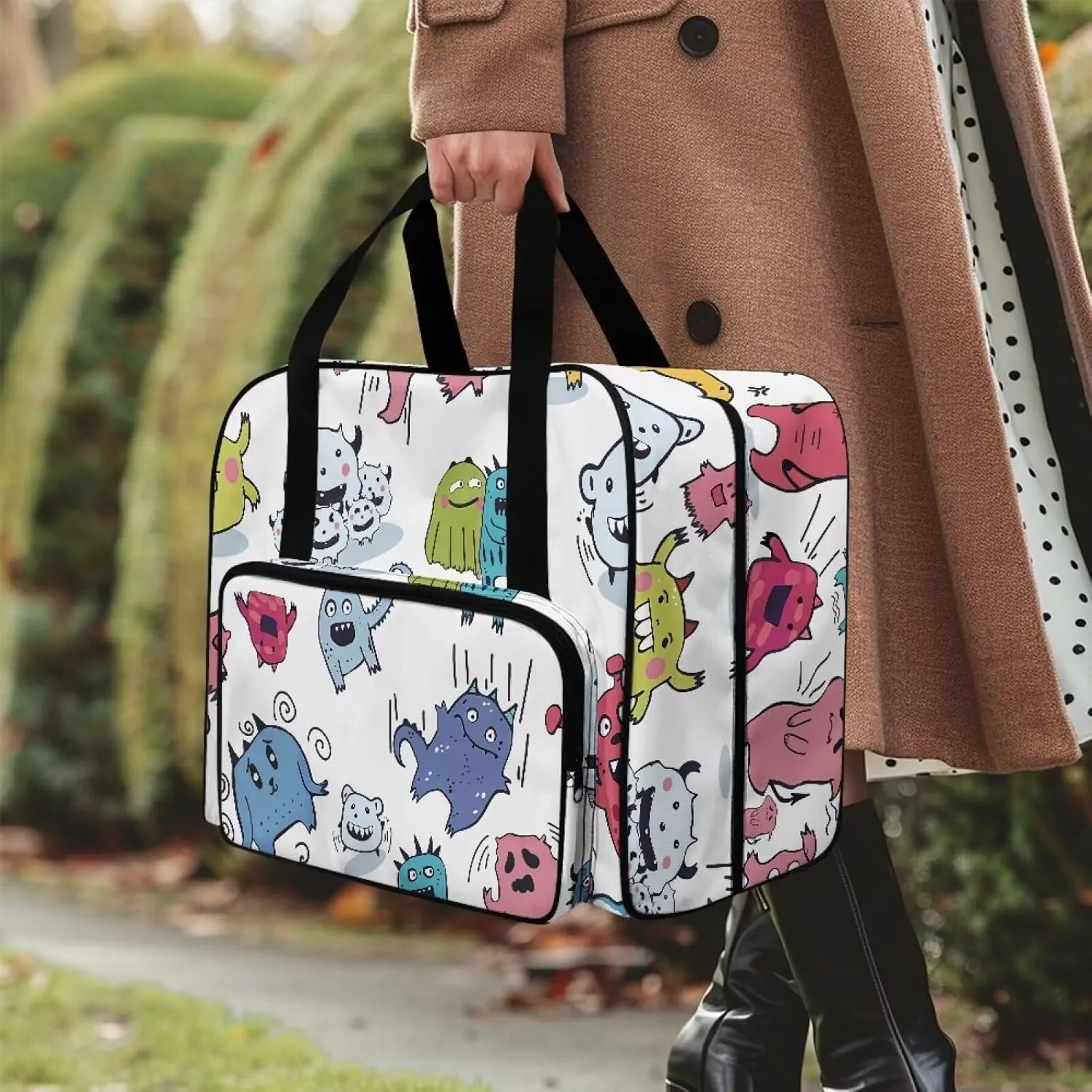 Cartoon Sewing Machine Case Cute Sewing Machine Sorting Bag Portable Padded Storage Cover Carrying Case with Pockets and Handles for All Machine Sweing Machine Case