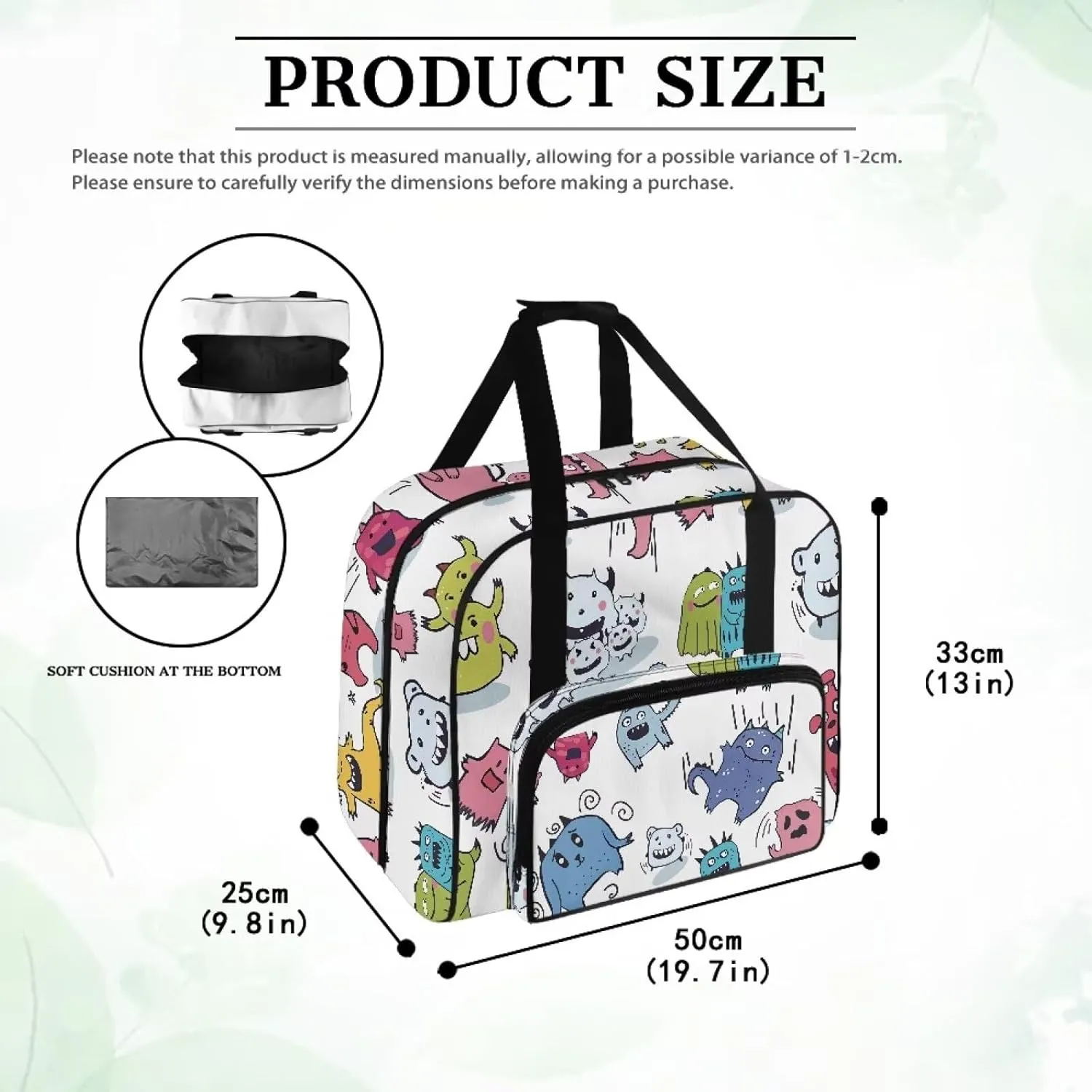 Cartoon Sewing Machine Case Cute Sewing Machine Sorting Bag Portable Padded Storage Cover Carrying Case with Pockets and Handles for All Machine Sweing Machine Case