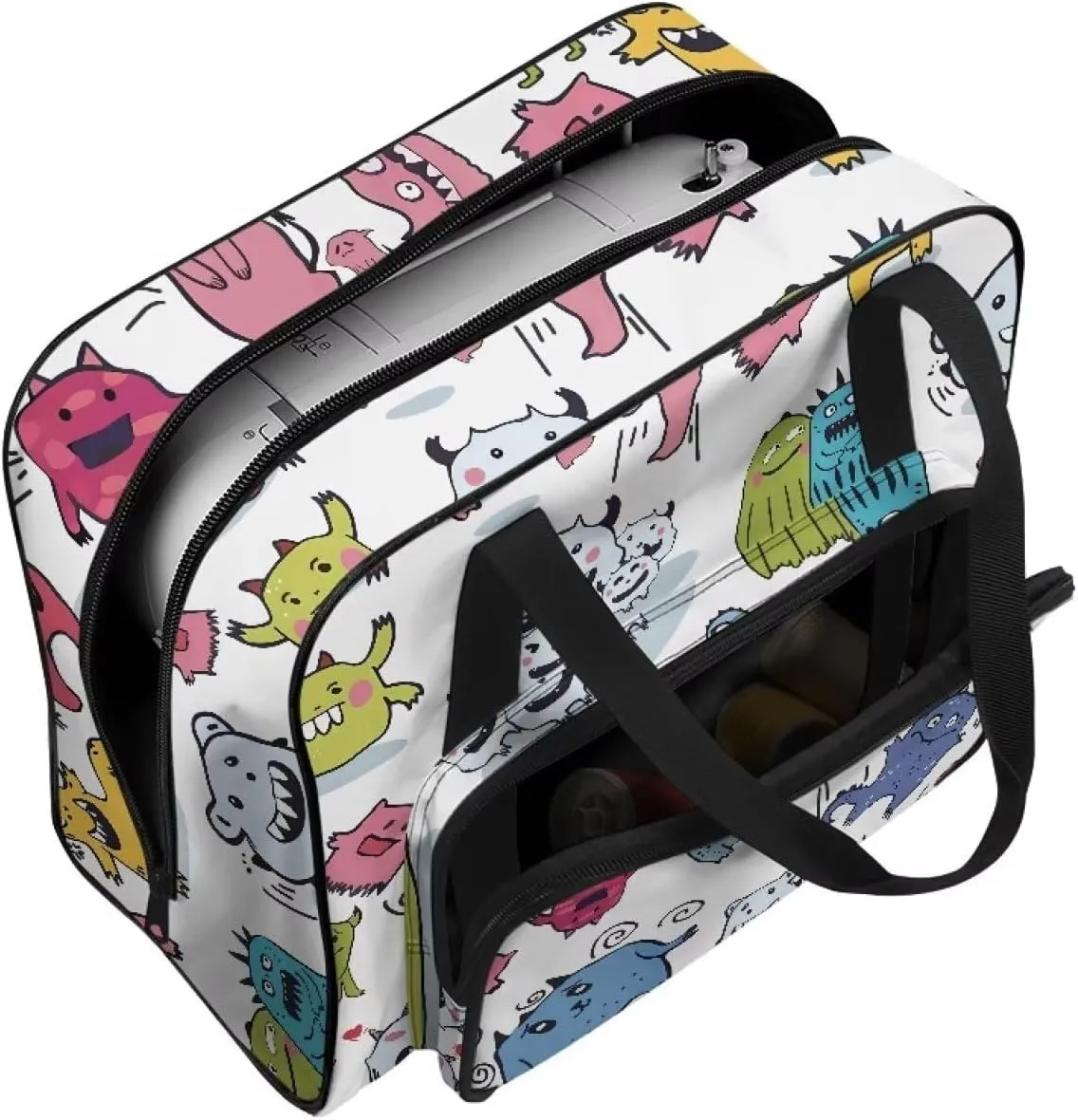 Cartoon Sewing Machine Case Cute Sewing Machine Sorting Bag Portable Padded Storage Cover Carrying Case with Pockets and Handles for All Machine Sweing Machine Case