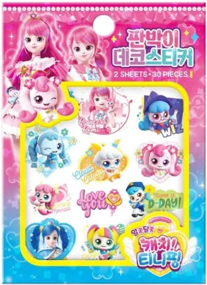 Catch! Teenieping Season 3 Deco Stickers - 2 Sheets, 30 Pieces