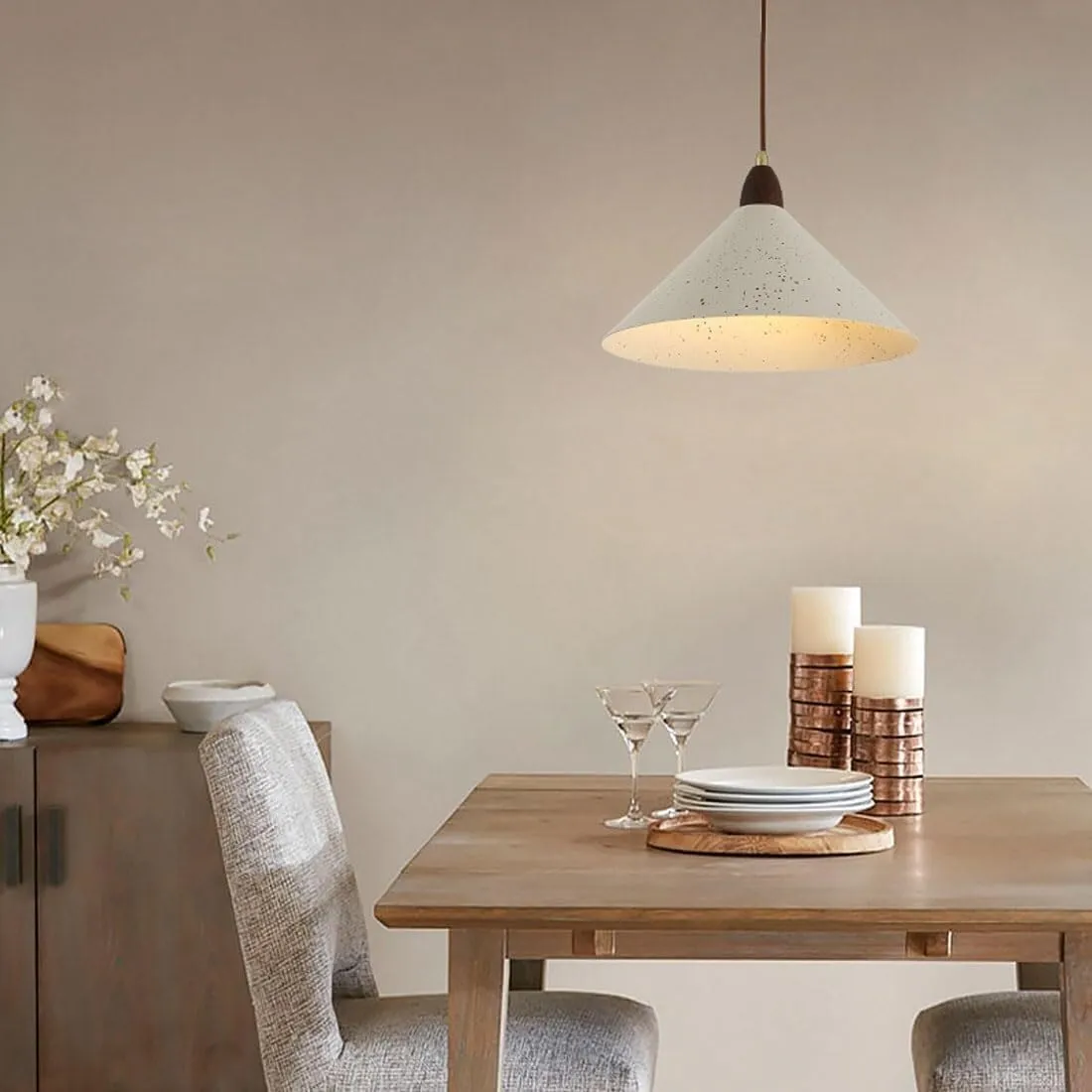Chandeliers, Industrial Pendant Light, Modern Ceiling Light with Gray Metal Lamp Shade, Nordic Style Hanging Lamp Fixture Chandelier Light for Kitchen Island Living Dining Room