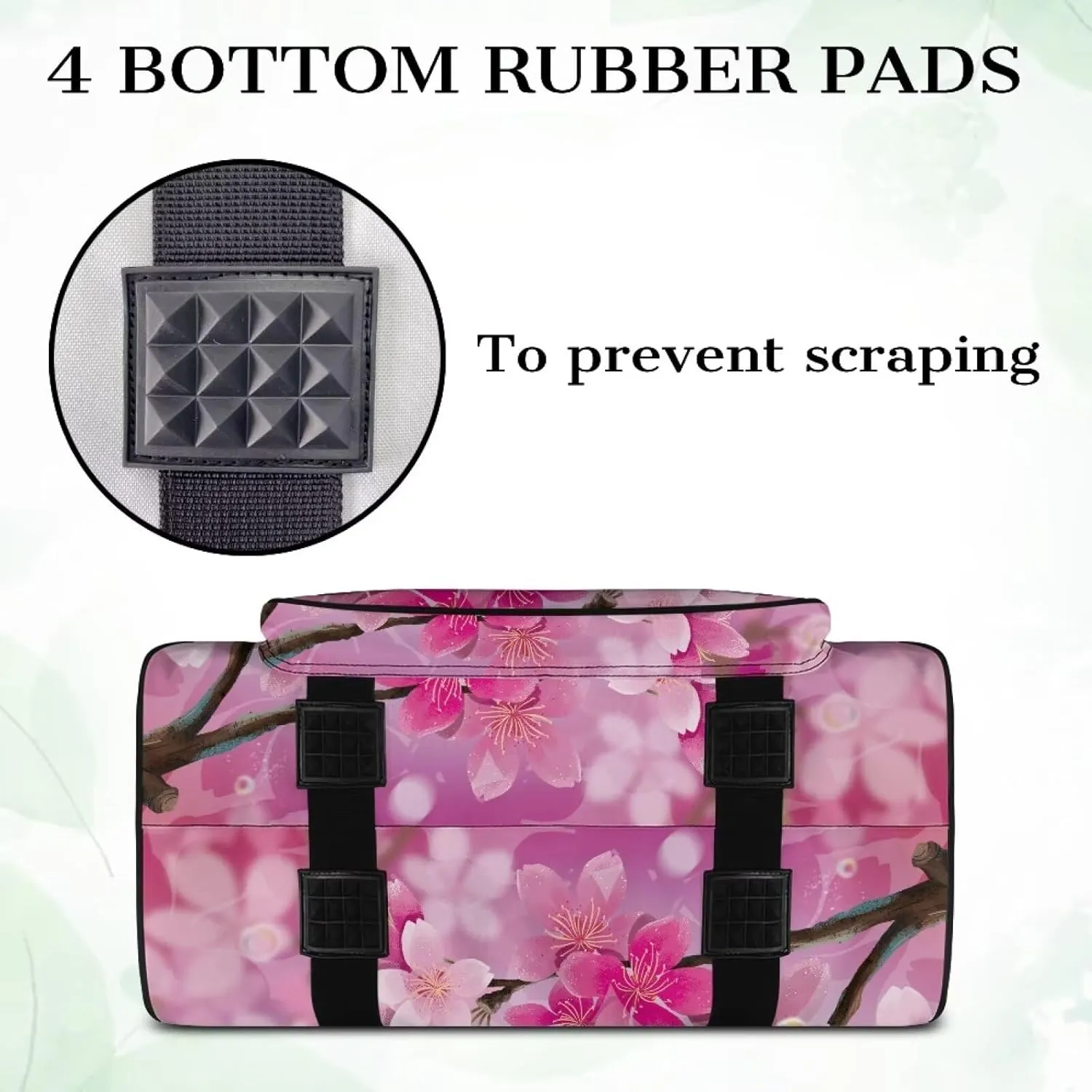 Cherry Blossom Sewing Machine Carrying Case Portable Sewing Machine Bag Large Capacity Padded Storage Dust Cover with Pockets for Sewing Machine Gift for Mom