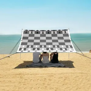 Chessboard Game Beach Camping Tent Sun Shelter for Whole Family, Beach Shade Canopy with UPF50  UV Protection,Easy Set Up and Carry,Outdoor Shade for Trips, Fishing, Backyard Fun Picnics