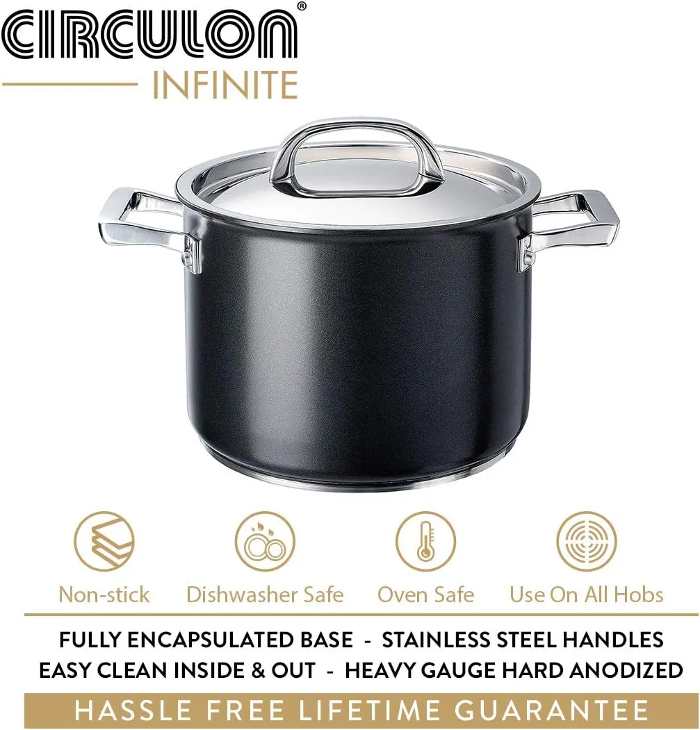 Circulon Infinite Saucepans and Frypan, 24cm, Black
