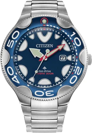 Citizen Men's Eco-Drive Promaster Sea Orca Silver Stainless Steel Watch, ISO Compliant, Blue Dial (Model: BN0231-52L)