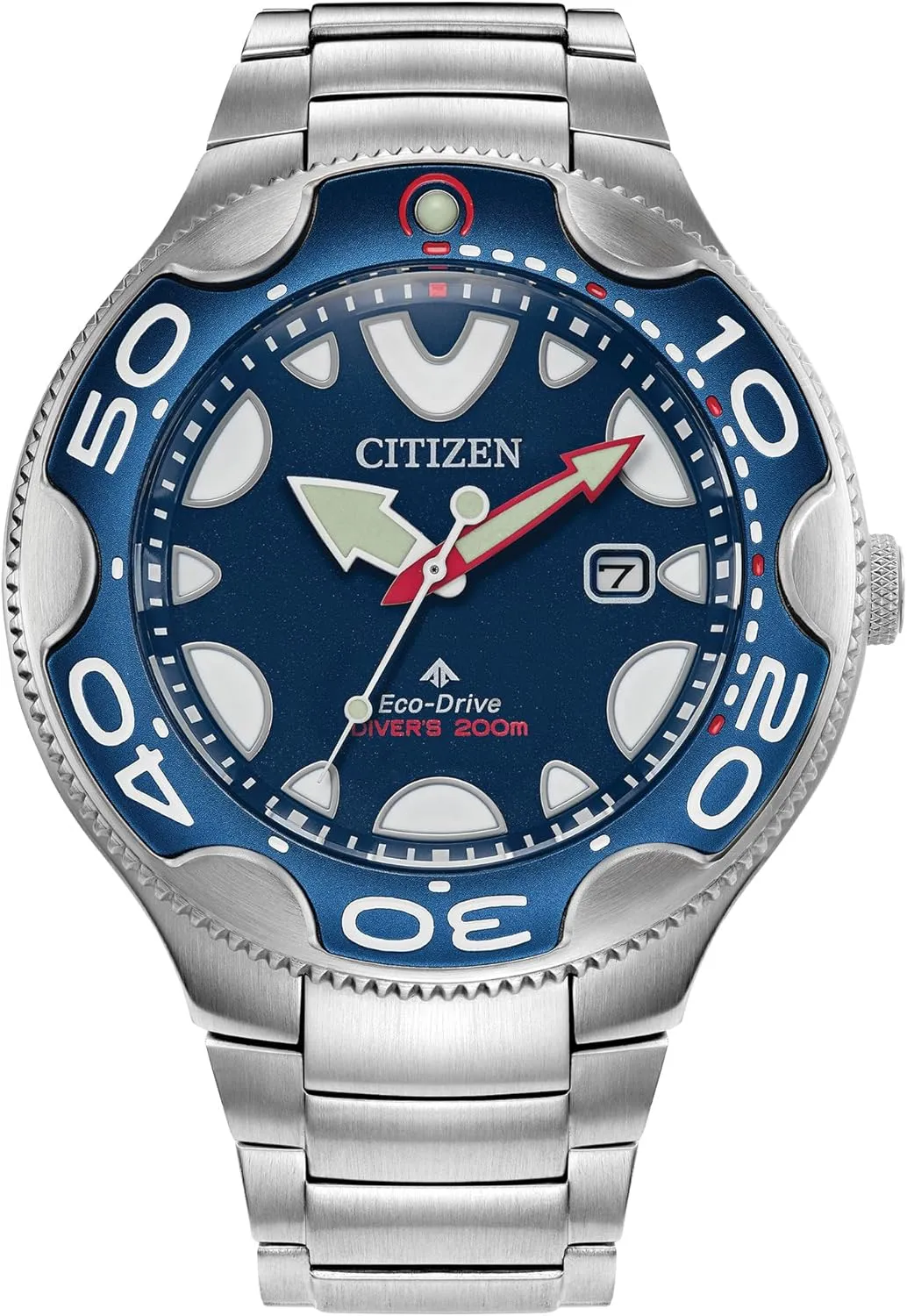 Citizen Men's Eco-Drive Promaster Sea Orca Silver Stainless Steel Watch, ISO Compliant, Blue Dial (Model: BN0231-52L)