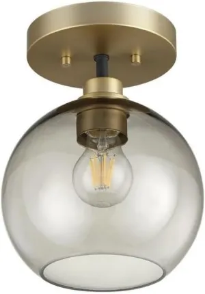 Clarion - 1 Light Flush Mount-10 Inches Tall and 8 Inches Wide-Aged Brass Finish