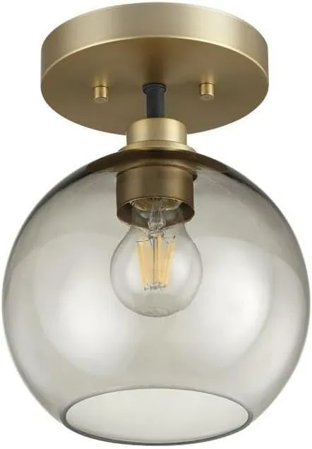 Clarion - 1 Light Flush Mount-10 Inches Tall and 8 Inches Wide-Aged Brass Finish
