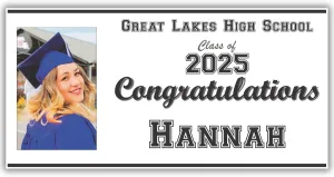 Class of 2025 Graduation Banner, Custom Photo Personalized - 24" x 48" - Big Grad Party Banner