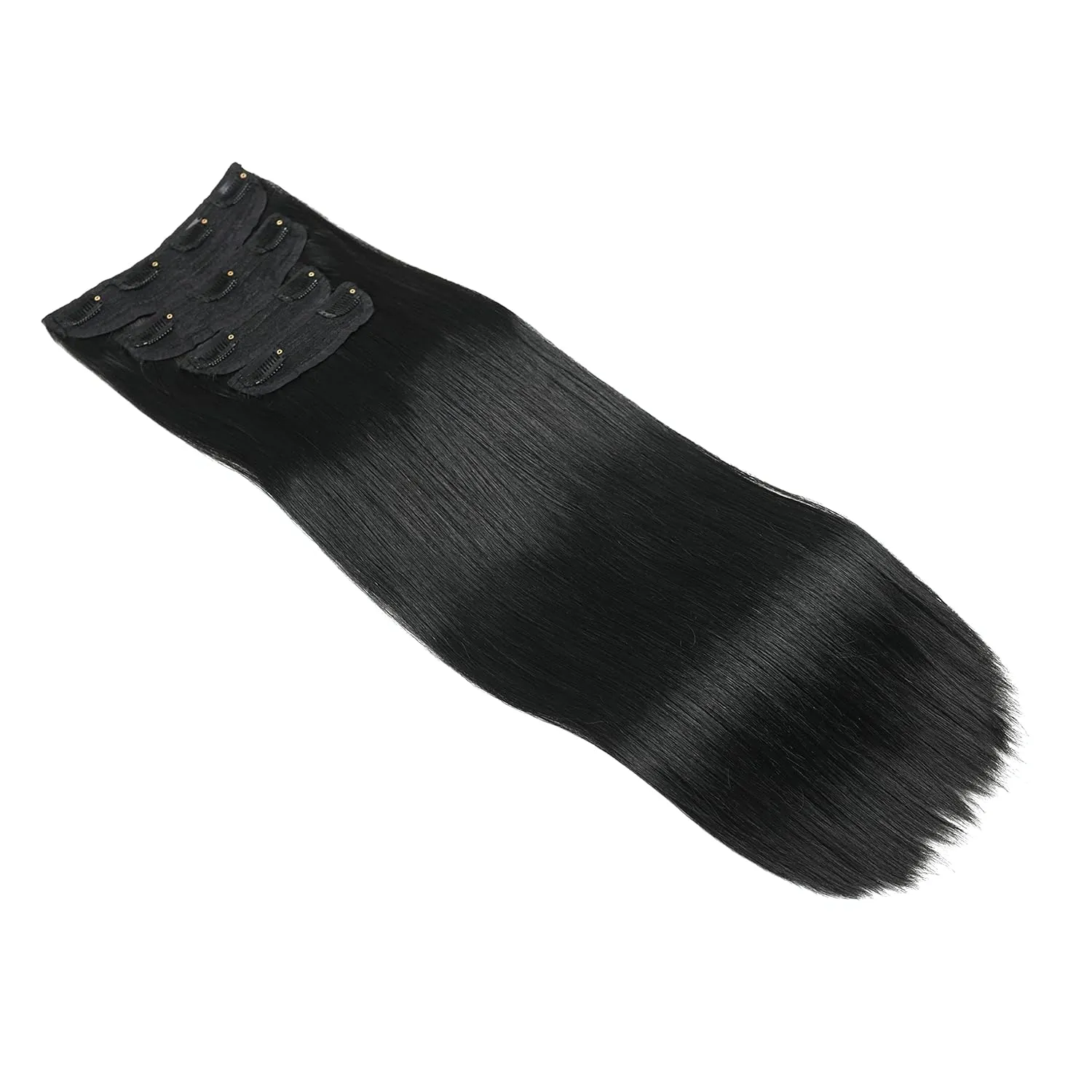 Clip in Hair Extensions Real Human Hair 4 PCS Set 20 inch 22 inch 24 inch Multi Length Black Long Thick Straight Secret Hairpiece for Women Full Head
