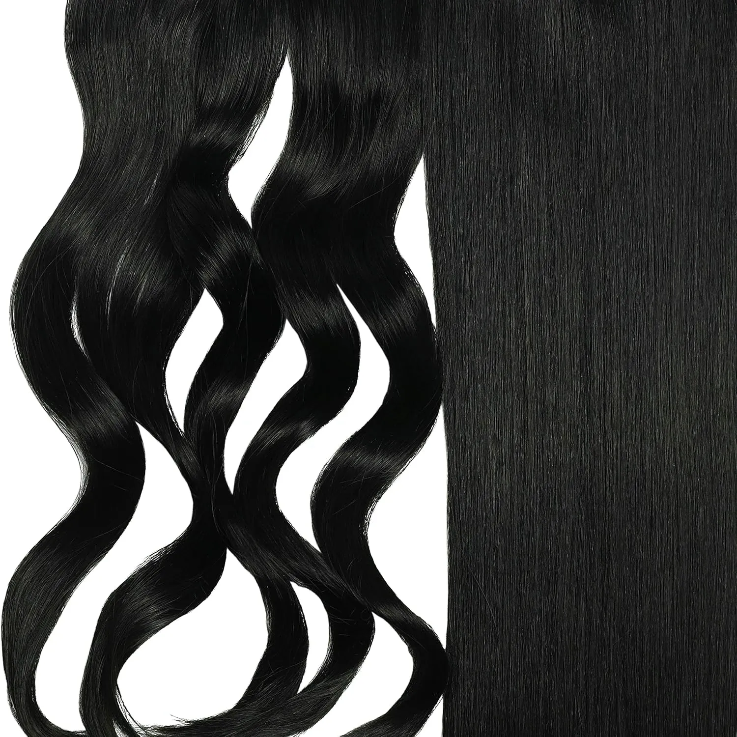 Clip in Hair Extensions Real Human Hair 4 PCS Set 20 inch 22 inch 24 inch Multi Length Black Long Thick Straight Secret Hairpiece for Women Full Head