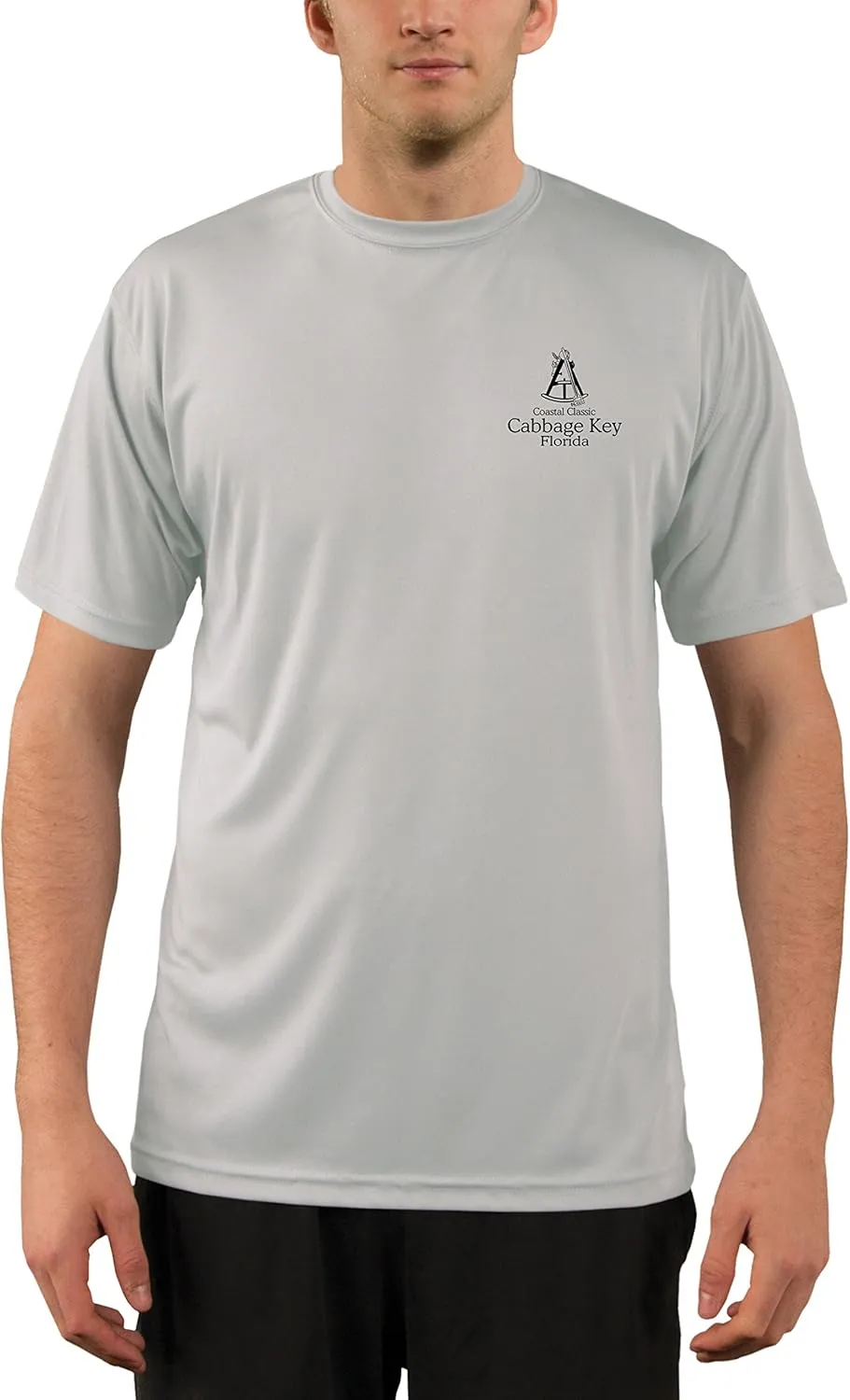 Coastal Classics Cabbage Key Nautical Chart Men's UPF 50  Sun Protection Short Sleeve T-Shirt