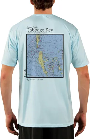 Coastal Classics Cabbage Key Nautical Chart Men's UPF 50  Sun Protection Short Sleeve T-Shirt