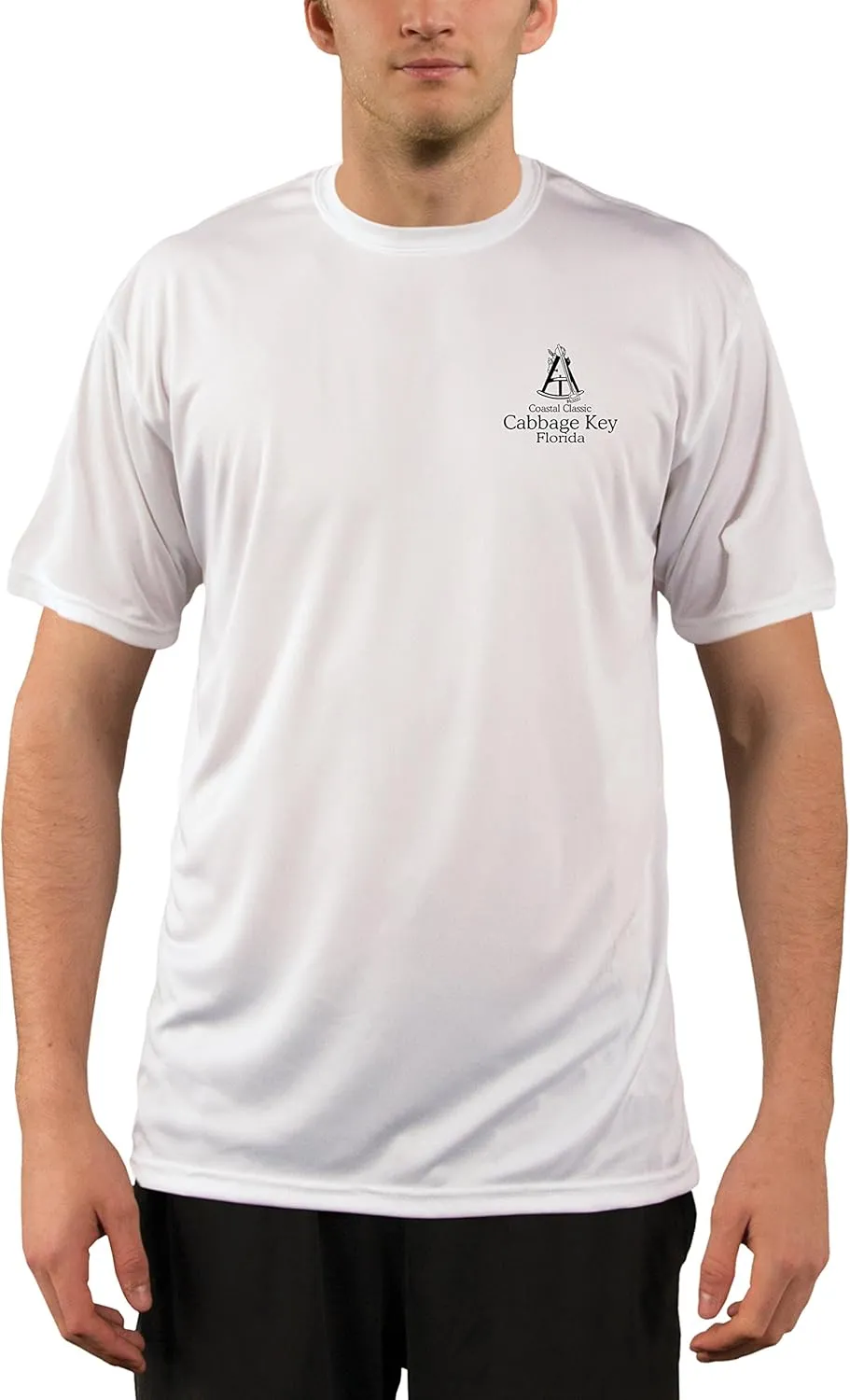 Coastal Classics Cabbage Key Nautical Chart Men's UPF 50  Sun Protection Short Sleeve T-Shirt