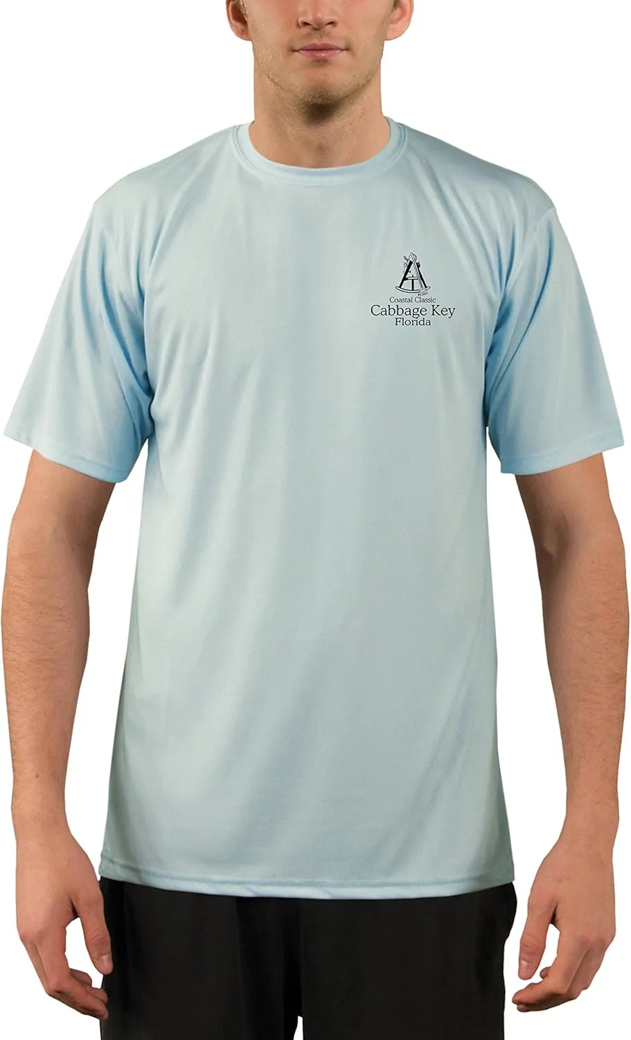 Coastal Classics Cabbage Key Nautical Chart Men's UPF 50  Sun Protection Short Sleeve T-Shirt