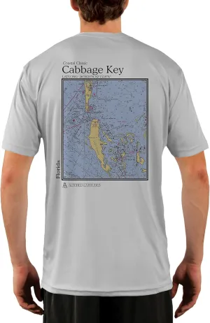 Coastal Classics Cabbage Key Nautical Chart Men's UPF 50  Sun Protection Short Sleeve T-Shirt