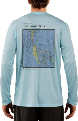 Coastal Classics Cabbage Key Nautical Chart Men's UPF 50  UV/Sun Protection Long Sleeve T-Shirt