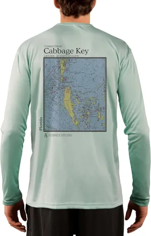 Coastal Classics Cabbage Key Nautical Chart Men's UPF 50  UV/Sun Protection Long Sleeve T-Shirt