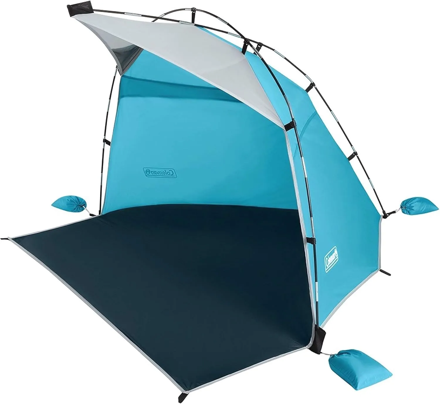 Coleman Skyshade Large Portable Sun Shelter, Easy Setup with Pre-Attached Poles, Beach Canopy Provides Cover from Sand & Sun