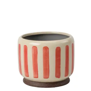 Collector Glazed Pot, Red Stripe – 10cm