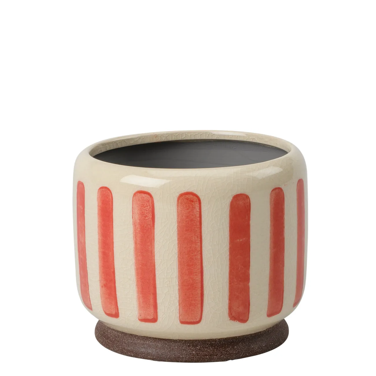 Collector Glazed Pot, Red Stripe – 10cm