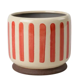 Collector Glazed Pot, Red Stripe – 16cm