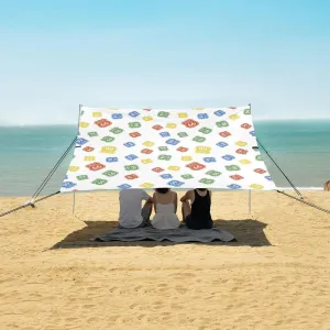 Colorful Route 66 Sign Beach Canopy Tent Anti-UV & Wind Resistant, Camping Sun Shelter Easy Setup Portable,Outdoor Shade Tents with Sandbags,Sand Shovels,Ground Pegs & Stability Poles