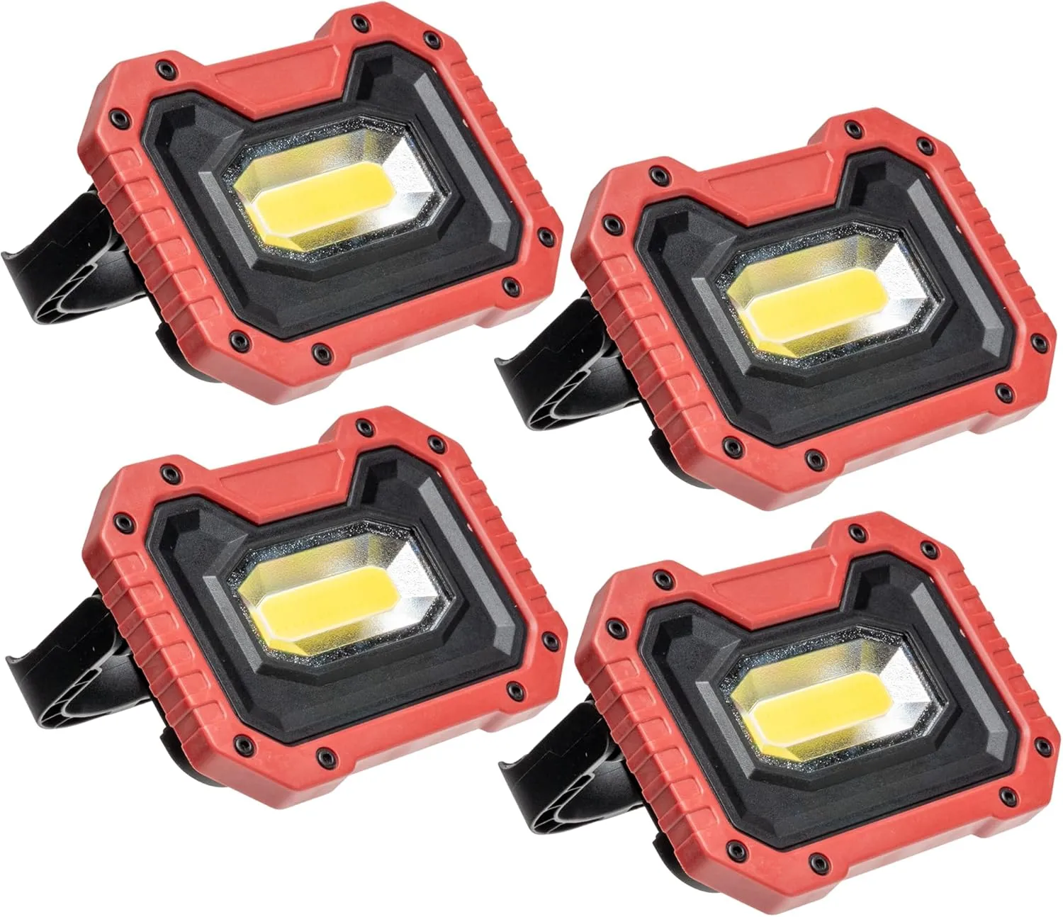 Compact 500 Lumen Hands Free Work Light with Magnetic Mount (4-Pack) (Red)