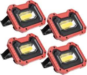 Compact 500 Lumen Hands Free Work Light with Magnetic Mount (4-Pack) (Red)
