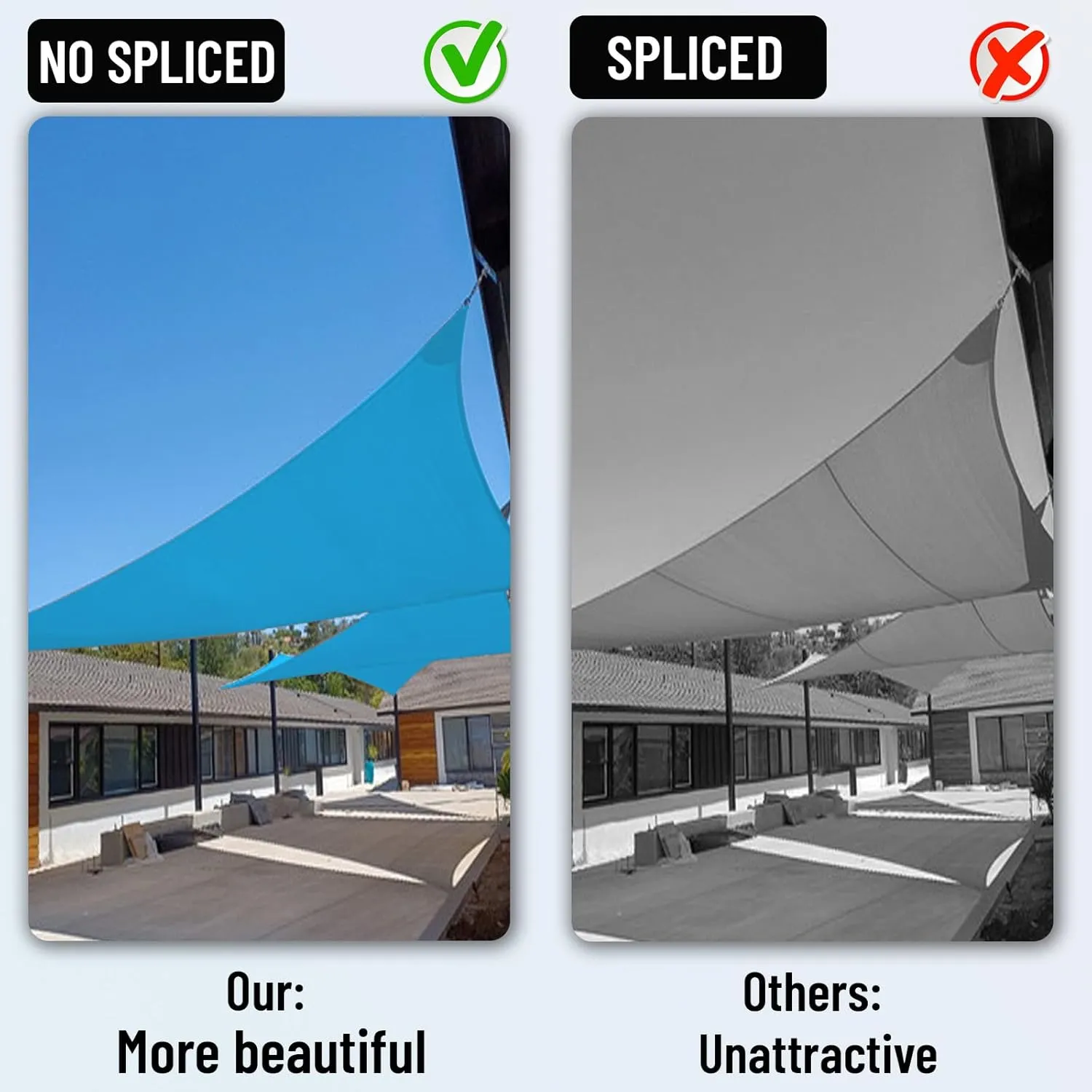 COOLBOYS 8'x 10' Sun Shade Sail Turquoise Rectangle UV Block Outdoor Shade Canopy Sunshade for Patio Lawn Garden Carport Backyard Deck Pergola