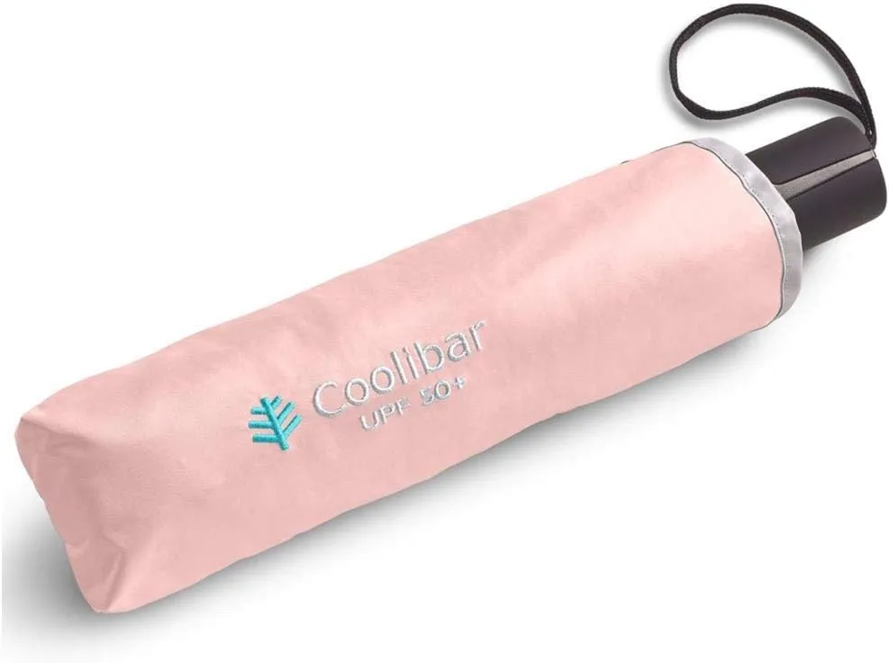 Coolibar UPF 50  42 Inch Sodalis Travel Umbrella - Sun Protective (One Size- Light Rose)