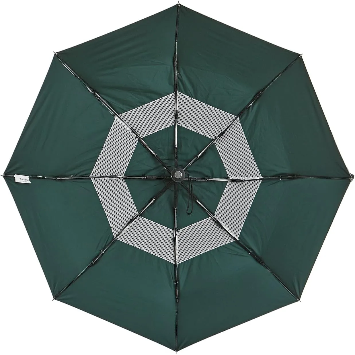 Coolibar UPF 50  42 Inch Sodalis Travel Umbrella - Sun Protective (One Size- Silver)