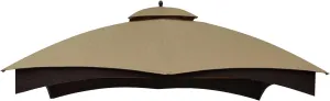 COOSHADE Riplock Gazebo Replacement Canopy Top for Lowe's Allen Roth #GF-12S004B-1(Light Beige)