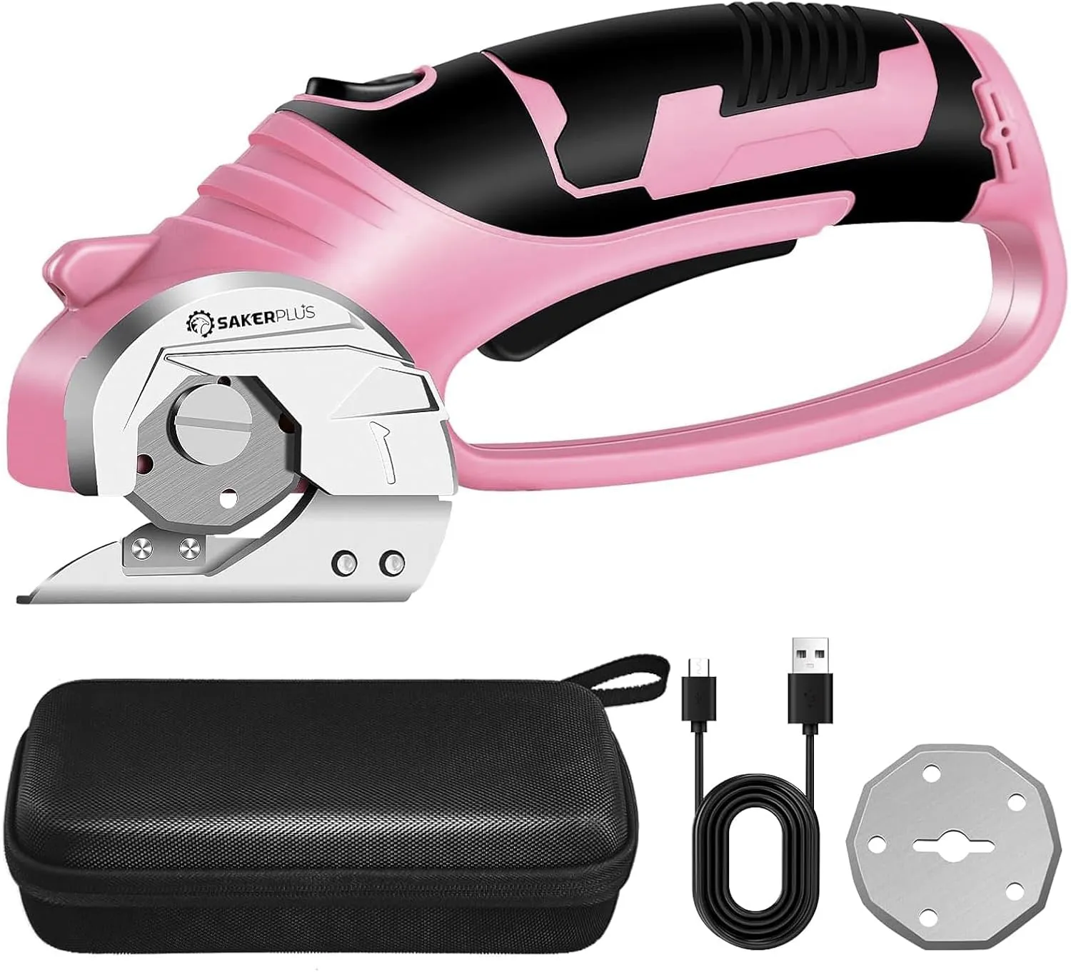 Cordless Electric Scissors,4V Rechargeable Cardboard Box Cutter Heavy Duty Fabric Scissor with Safety Lock & LED Light,Power Rotary Cutter for Leather Carpet Plastic Cutting,Sewing,Crafting