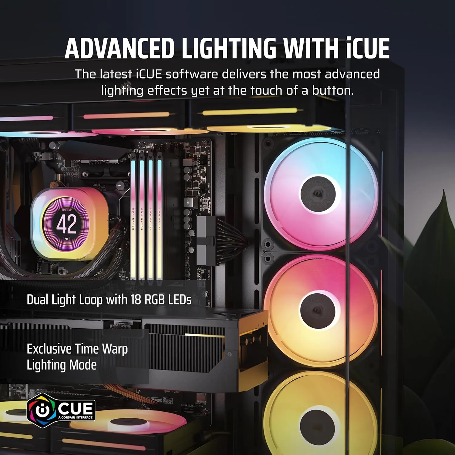 CORSAIR iCUE Link LX120-R RGB 120mm PWM Reverse Fan – Single Fan – Low-Noise, Magnetic Dome Bearing, Dual Light Loops, CORSAIR QuikTurn Screws, Zero RPM Mode – Black