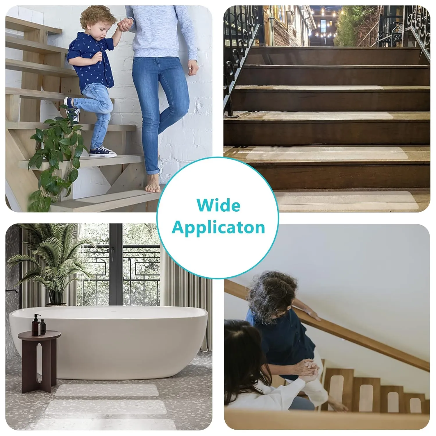 COSIMIXO 8" x 33Ft Clear Anti Slip Tape Waterprooft, Non-Slip Stair Treads Tape Traction, Boats, Stairs, Transparent, Soft, Comfortable for Bare feet