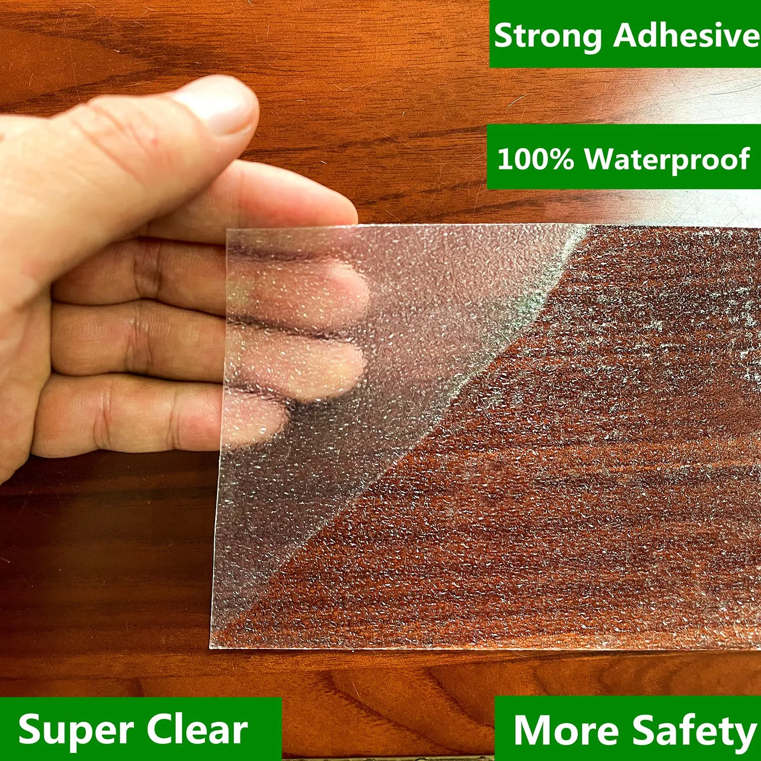 COSIMIXO 8" x 33Ft Clear Anti Slip Tape Waterprooft, Non-Slip Stair Treads Tape Traction, Boats, Stairs, Transparent, Soft, Comfortable for Bare feet
