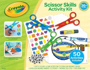 Crayola Toddler Scissor Skills Activity Kit (3ct), Safety Scissors and Craft Supplies, Toddler Crafts, Gift for Kids, Ages 3 